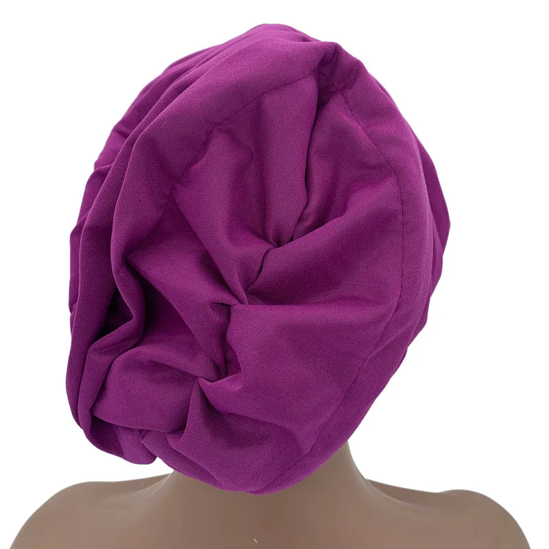 Luxury Rhinestone Flower Pleated Turban Cap Elegant Women's Head Wrap Headscarf Bonnet Female Party Headwear Hat Turbante