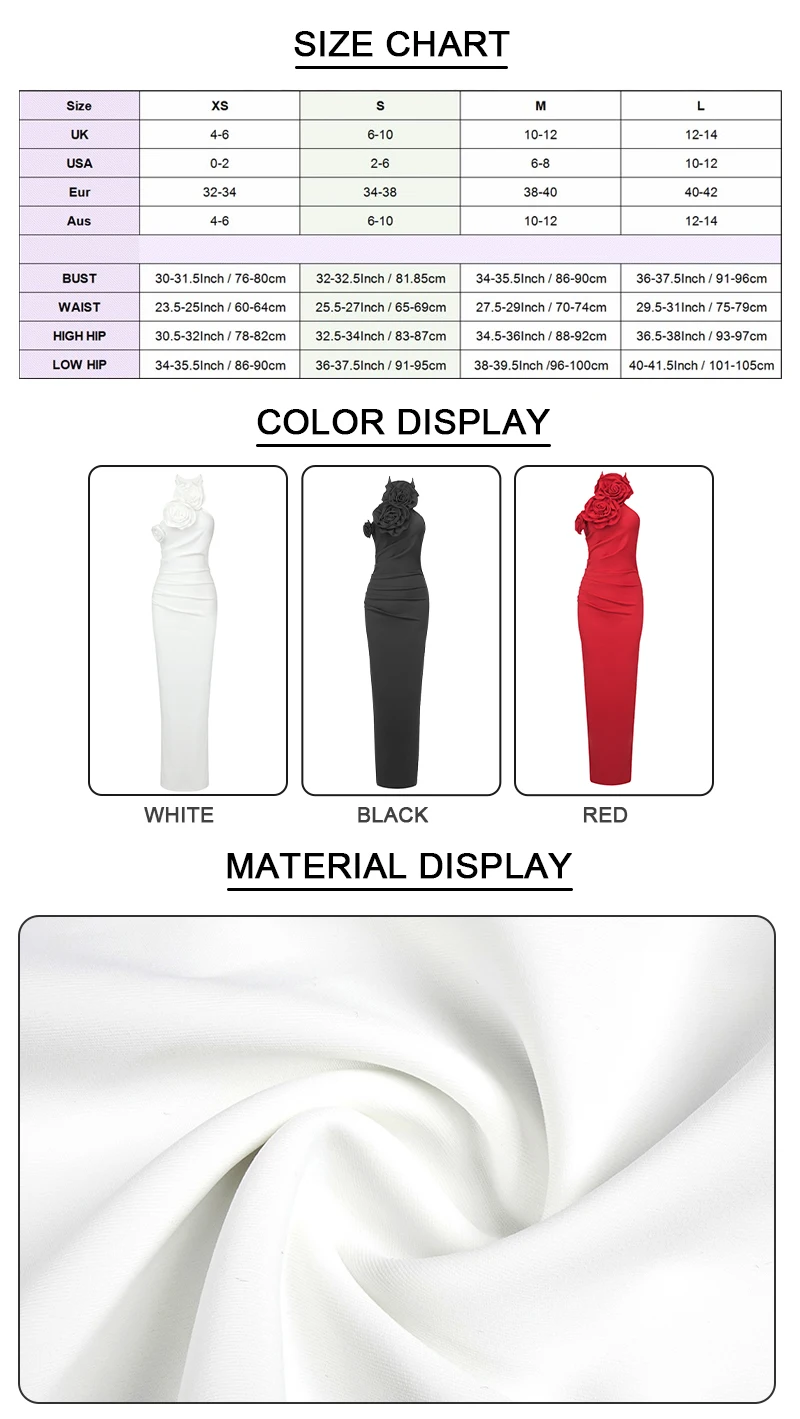 VC Birthday Dress Women Chic And Elegant Flowers Decoration High Split White Long One-Piece Gown 2023 Summer New