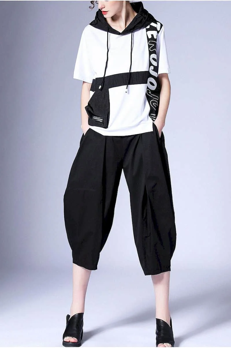 Y2k T Shirts Women Fashion Hooded Sports Style Printed T-shirt Casual Loose Short Sleeve Hoodie 2025 Summer Trend Thin Tshirt