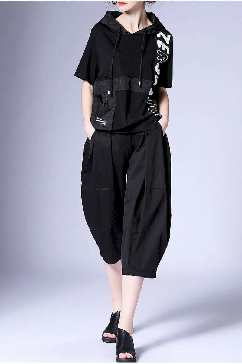 Y2k T Shirts Women Fashion Hooded Sports Style Printed T-shirt Casual Loose Short Sleeve Hoodie 2025 Summer Trend Thin Tshirt