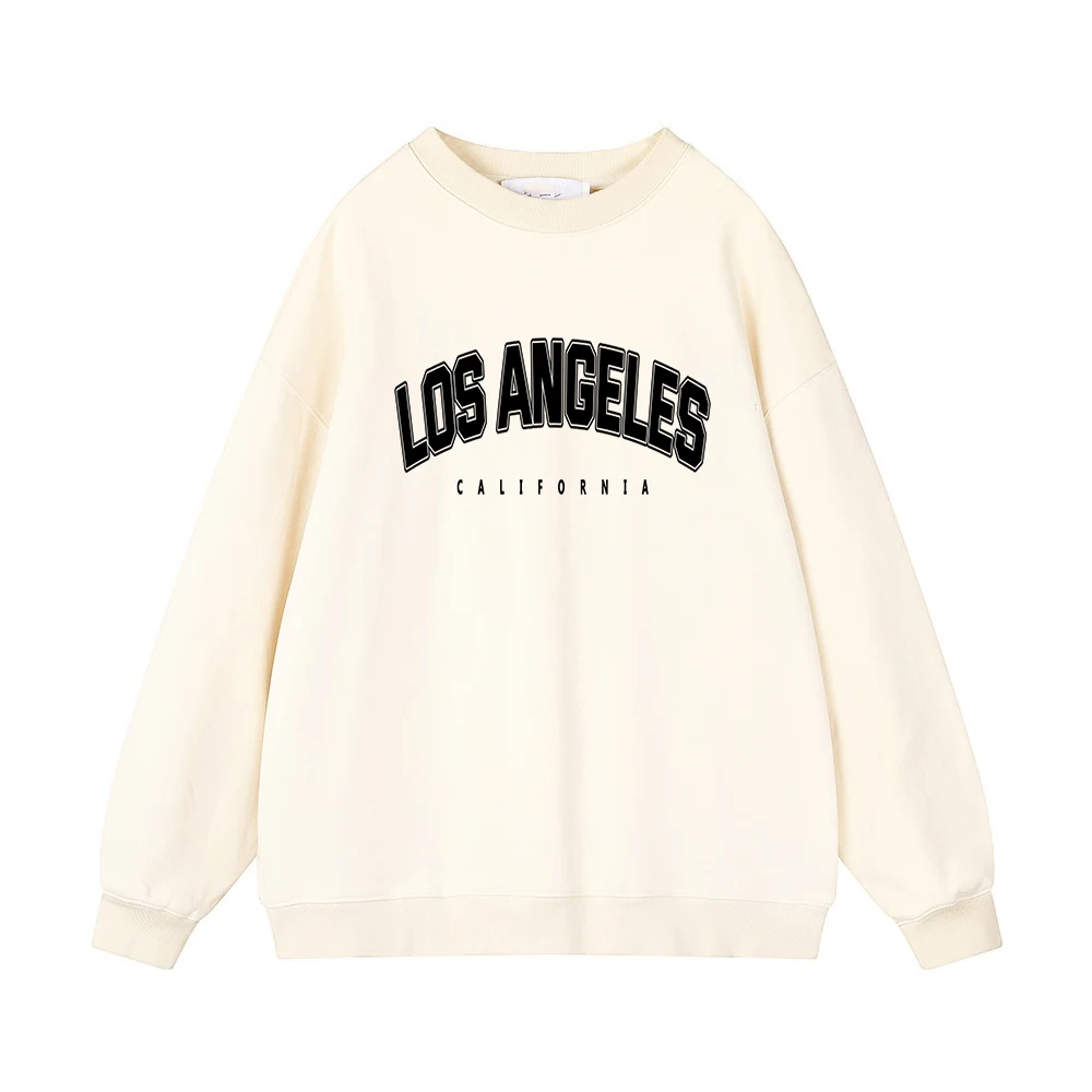 Hirsionsan Letter Print Women Sweatshirt 35% Cotton Soft Basic Loose Female Pullovers Korean Hoodies 2023 AutumnNew Y2k Fleece