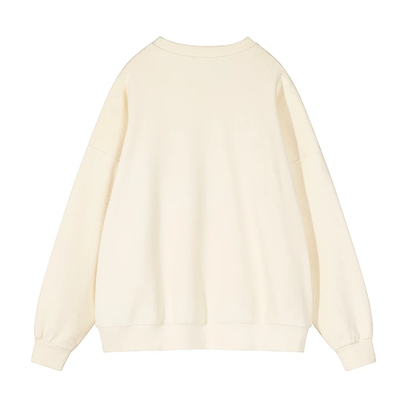 Hirsionsan Letter Print Women Sweatshirt 35% Cotton Soft Basic Loose Female Pullovers Korean Hoodies 2023 AutumnNew Y2k Fleece