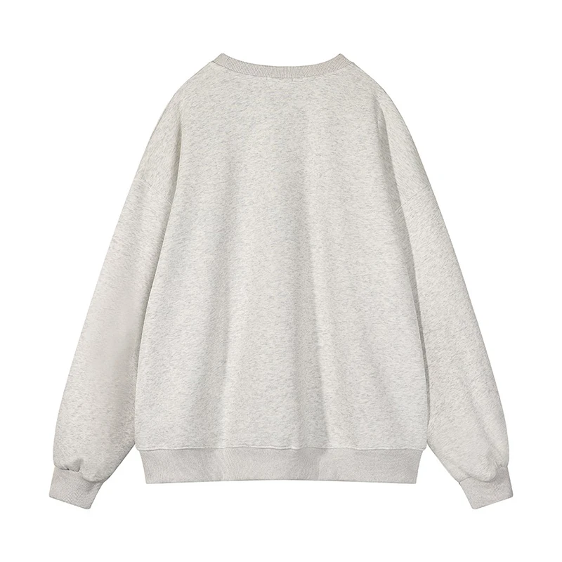 Hirsionsan Letter Print Women Sweatshirt 35% Cotton Soft Basic Loose Female Pullovers Korean Hoodies 2023 AutumnNew Y2k Fleece
