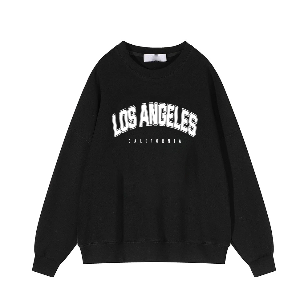 Hirsionsan Letter Print Women Sweatshirt 35% Cotton Soft Basic Loose Female Pullovers Korean Hoodies 2023 AutumnNew Y2k Fleece