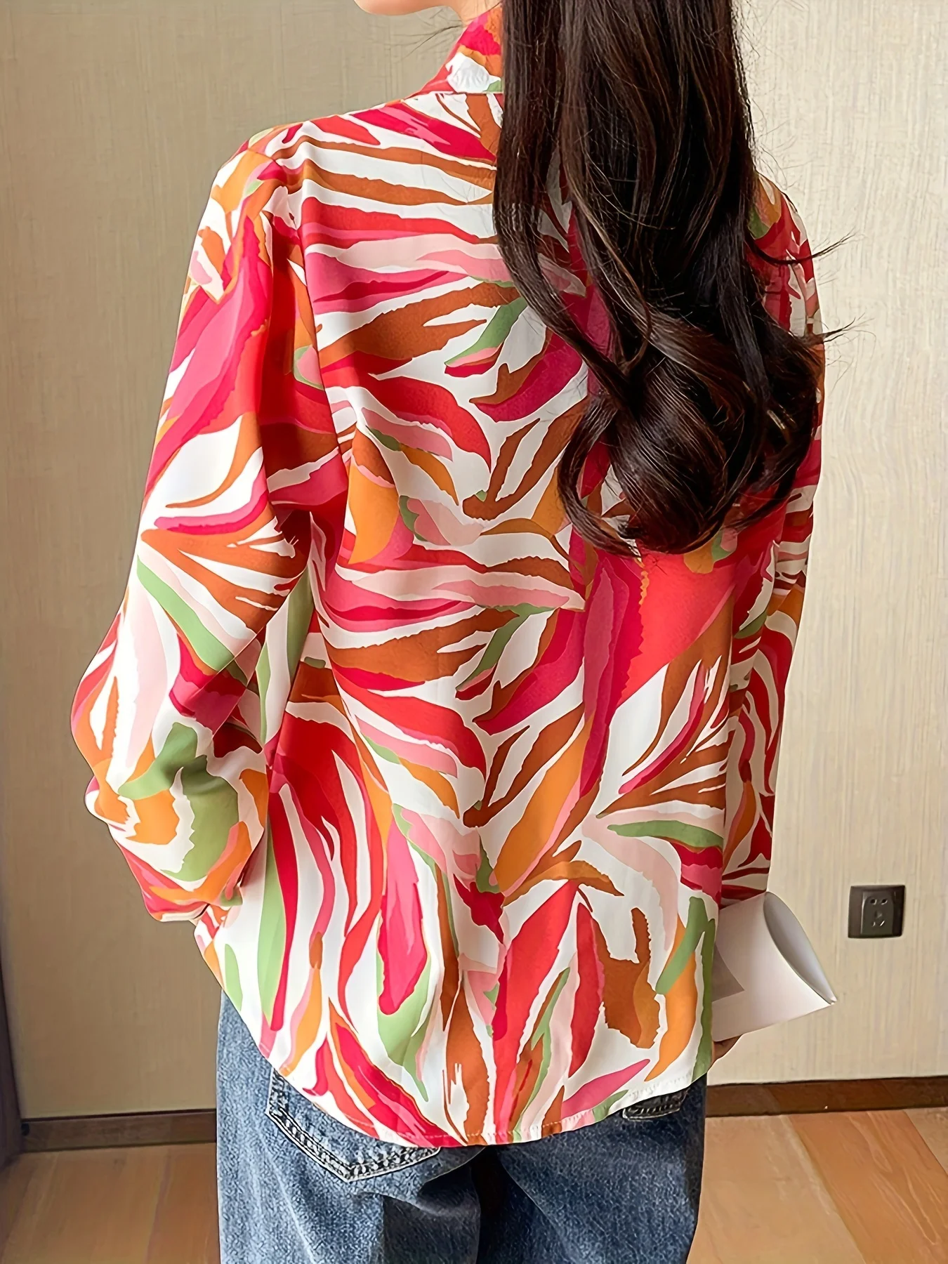 New Arrival Ladies' Shirts for Elegant Style Women's Button-Down Tops with Graceful printing Spring Autumn tops blusa mujer