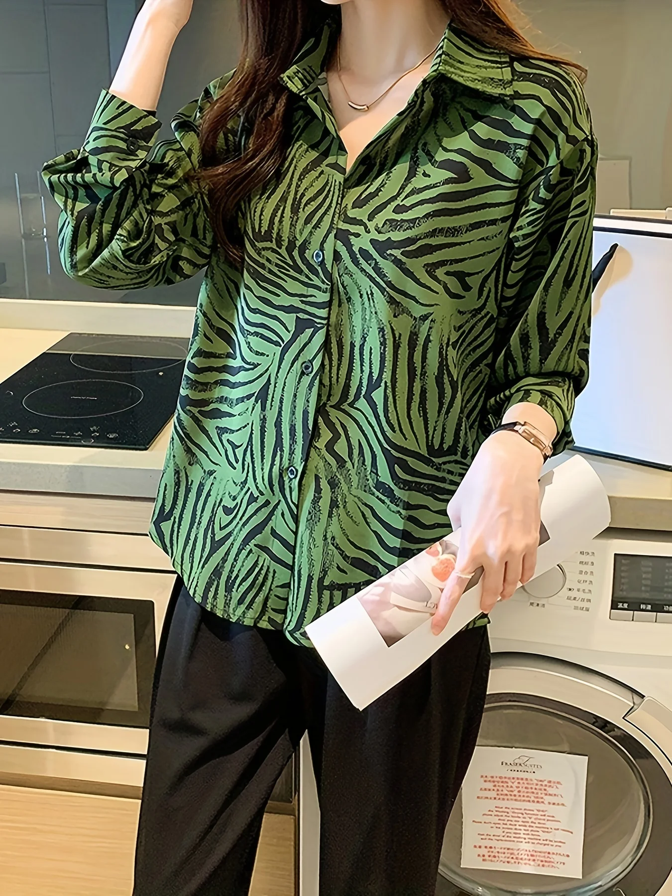 New Arrival Ladies' Shirts for Elegant Style Women's Button-Down Tops with Graceful printing Spring Autumn tops blusa mujer