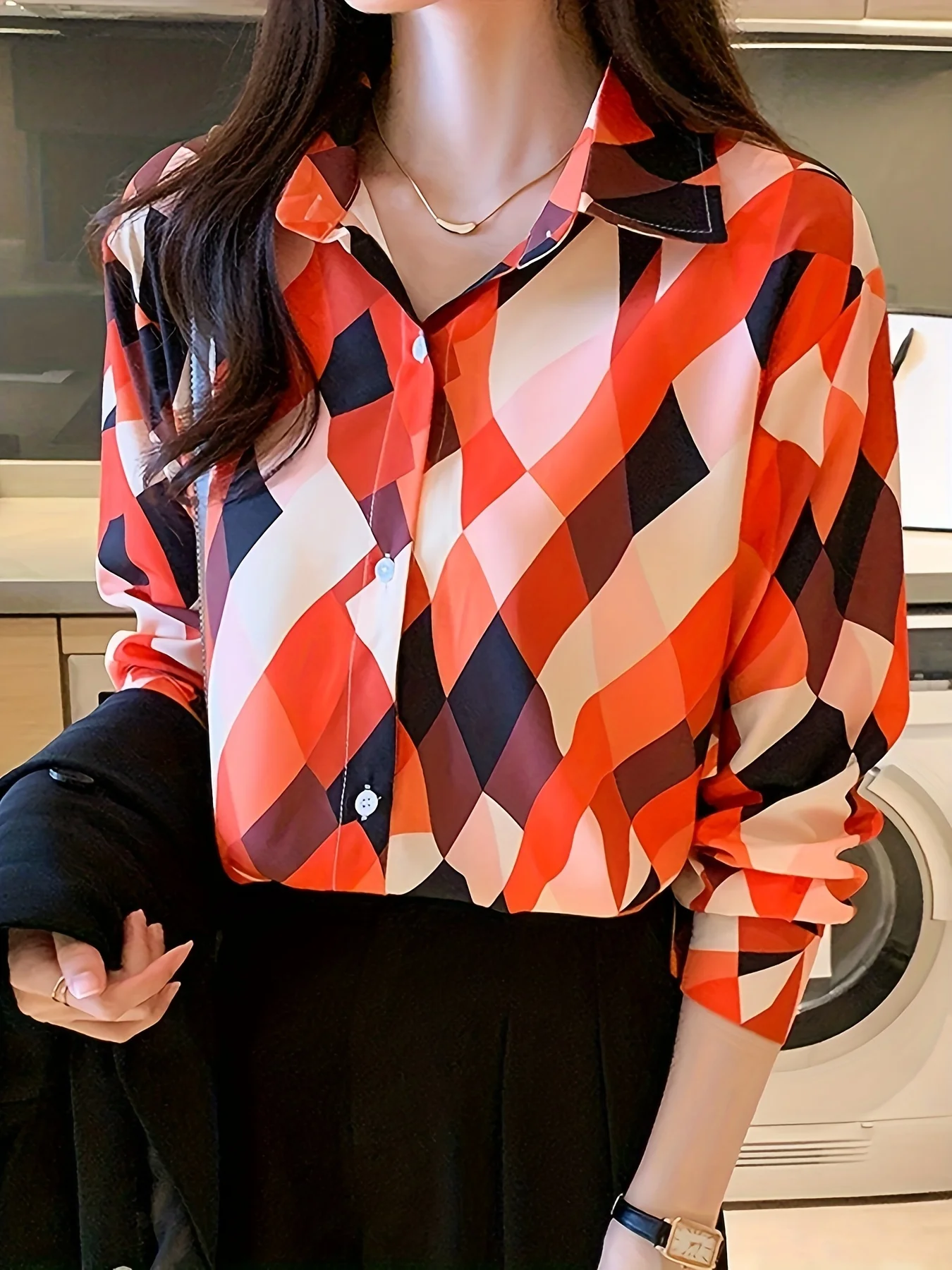 New Arrival Ladies' Shirts for Elegant Style Women's Button-Down Tops with Graceful printing Spring Autumn tops blusa mujer