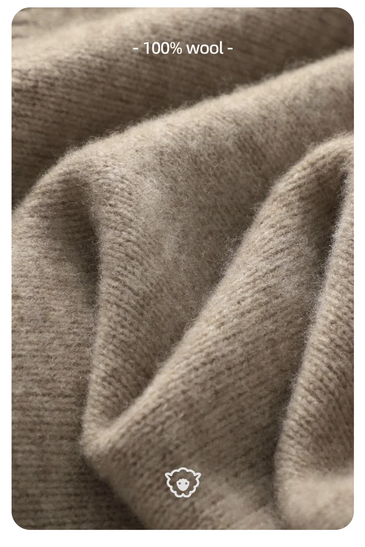 Women 100% Merino Wool Chinese Style Buckle Sweater Half-high Collar Knitted Basic Pullover Autumn Winter Thickening Soft Top