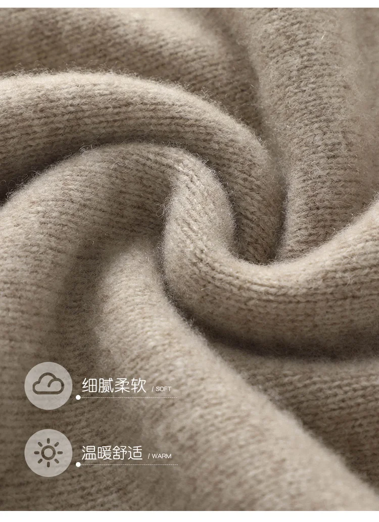 Women 100% Merino Wool Chinese Style Buckle Sweater Half-high Collar Knitted Basic Pullover Autumn Winter Thickening Soft Top