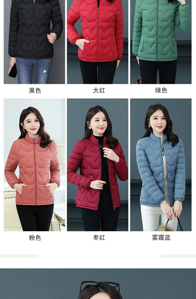 Autumn Winter New Cotton-Padded Coat Women's Short Outwear Fashion Loose Oversizee 5XL Light Warm Down Cotton-Padded Jacket