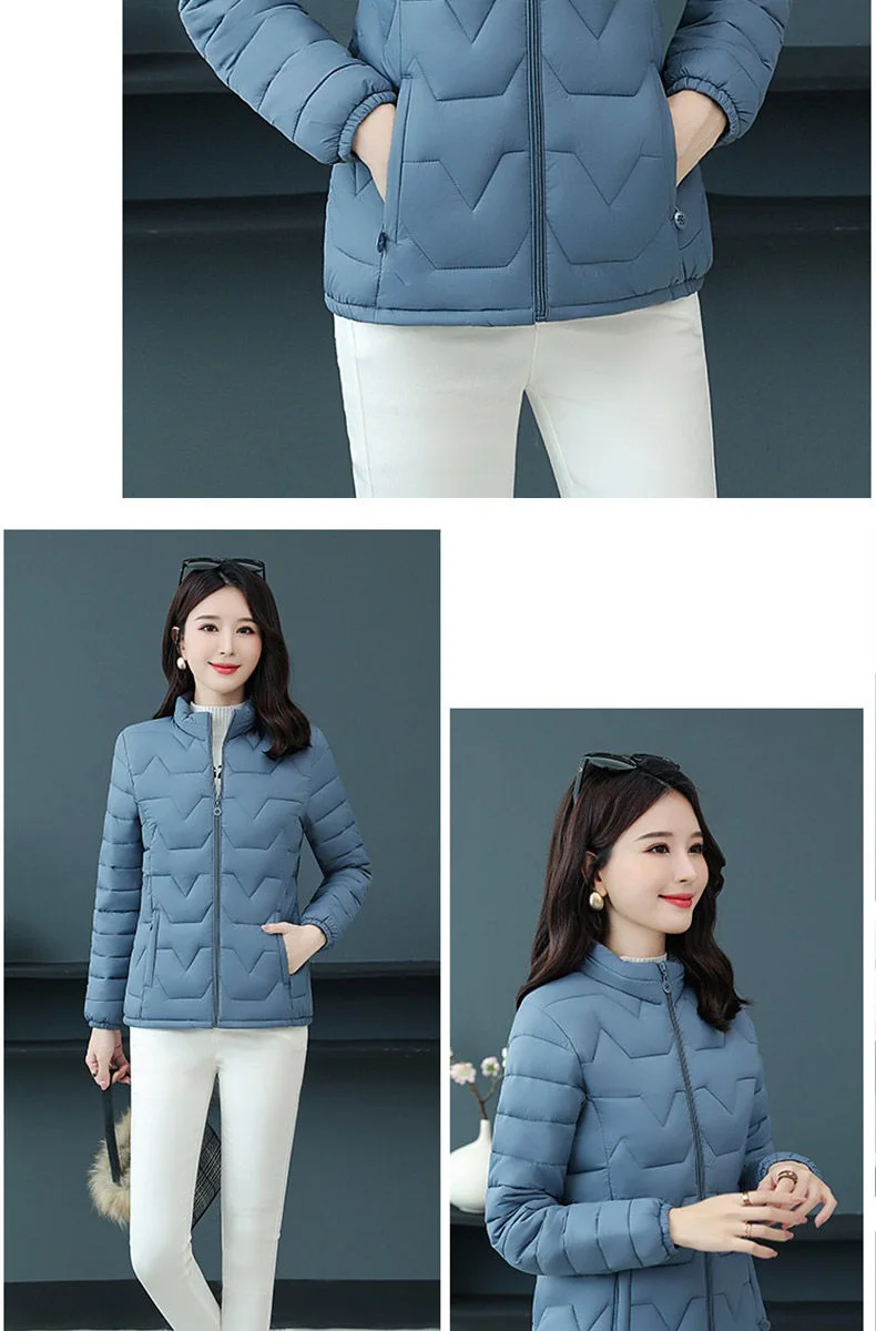 Autumn Winter New Cotton-Padded Coat Women's Short Outwear Fashion Loose Oversizee 5XL Light Warm Down Cotton-Padded Jacket
