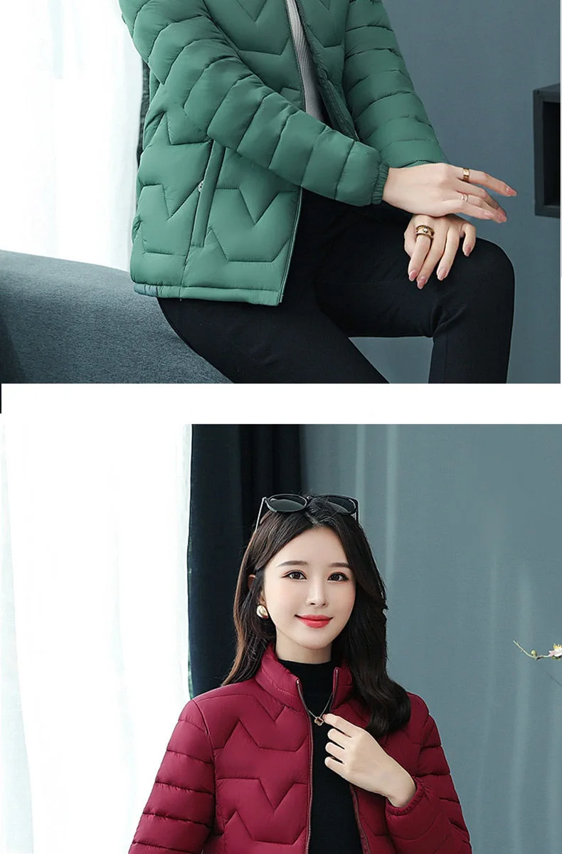 Autumn Winter New Cotton-Padded Coat Women's Short Outwear Fashion Loose Oversizee 5XL Light Warm Down Cotton-Padded Jacket