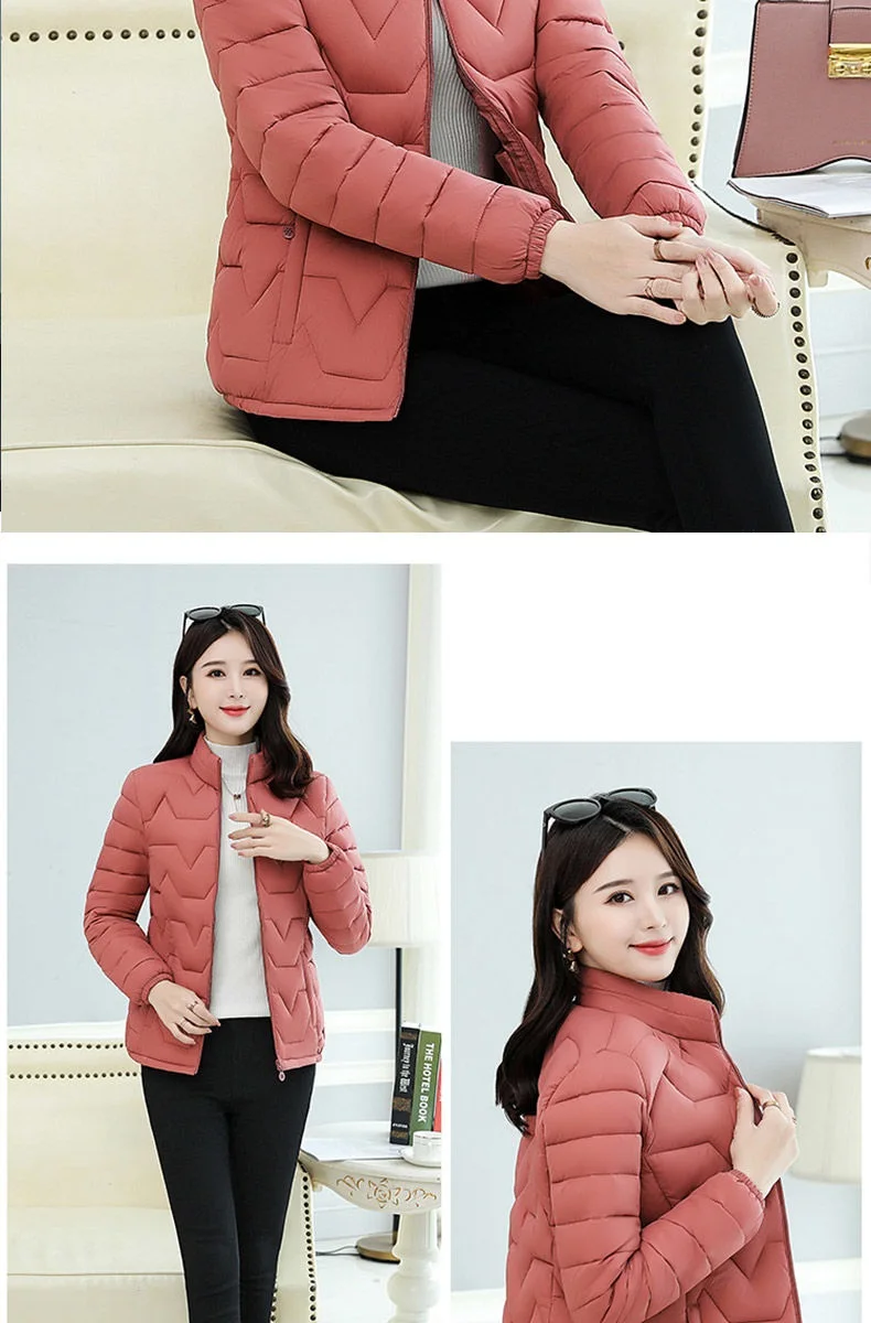 Autumn Winter New Cotton-Padded Coat Women's Short Outwear Fashion Loose Oversizee 5XL Light Warm Down Cotton-Padded Jacket