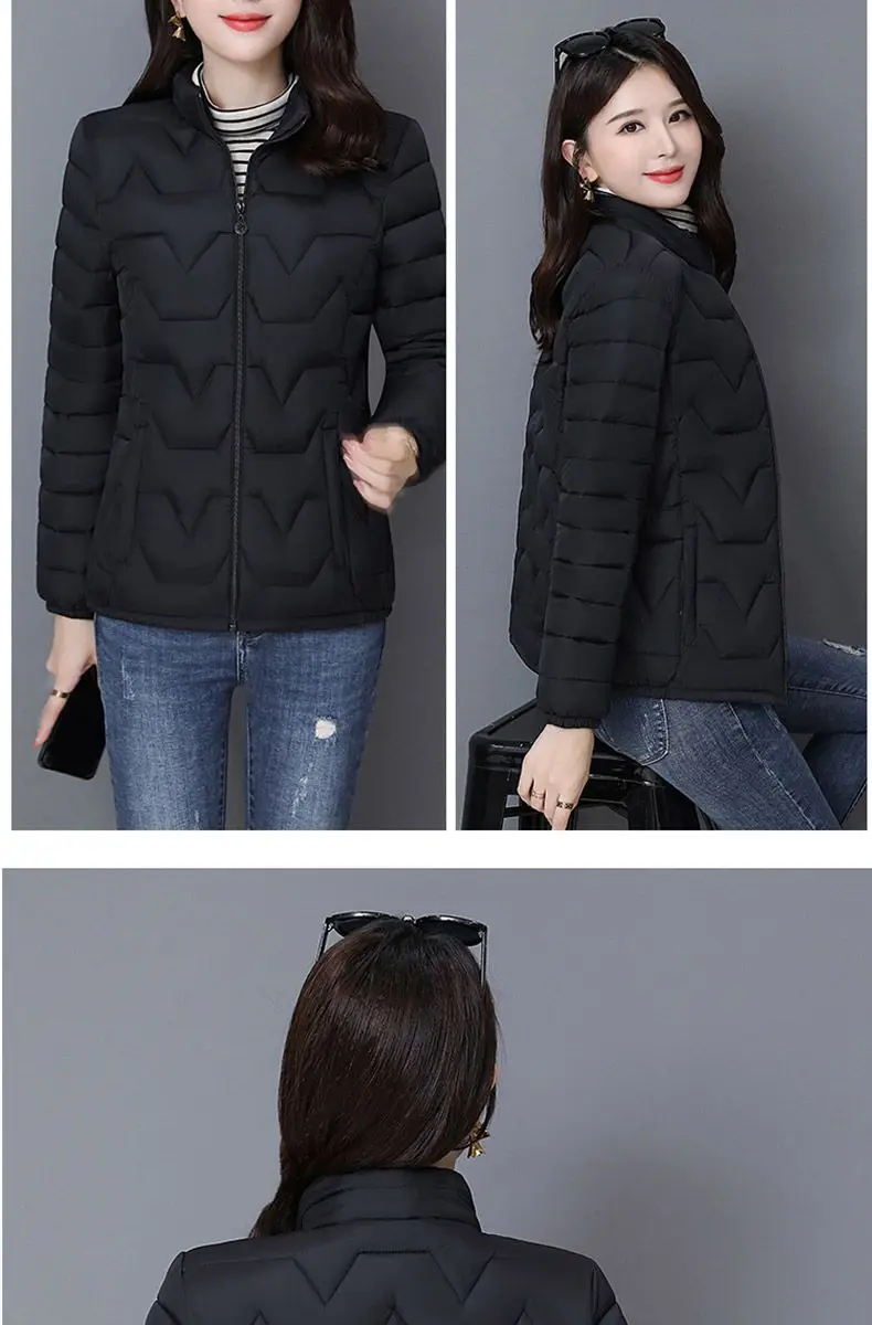 Autumn Winter New Cotton-Padded Coat Women's Short Outwear Fashion Loose Oversizee 5XL Light Warm Down Cotton-Padded Jacket