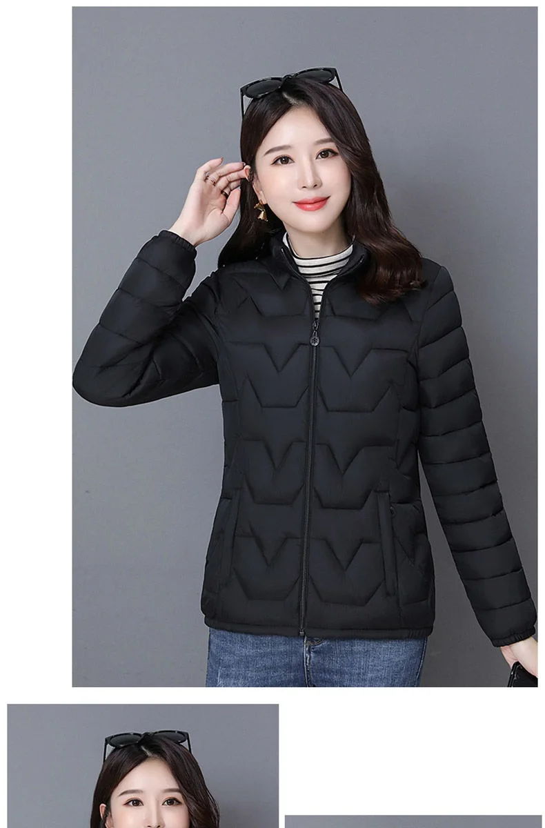 Autumn Winter New Cotton-Padded Coat Women's Short Outwear Fashion Loose Oversizee 5XL Light Warm Down Cotton-Padded Jacket