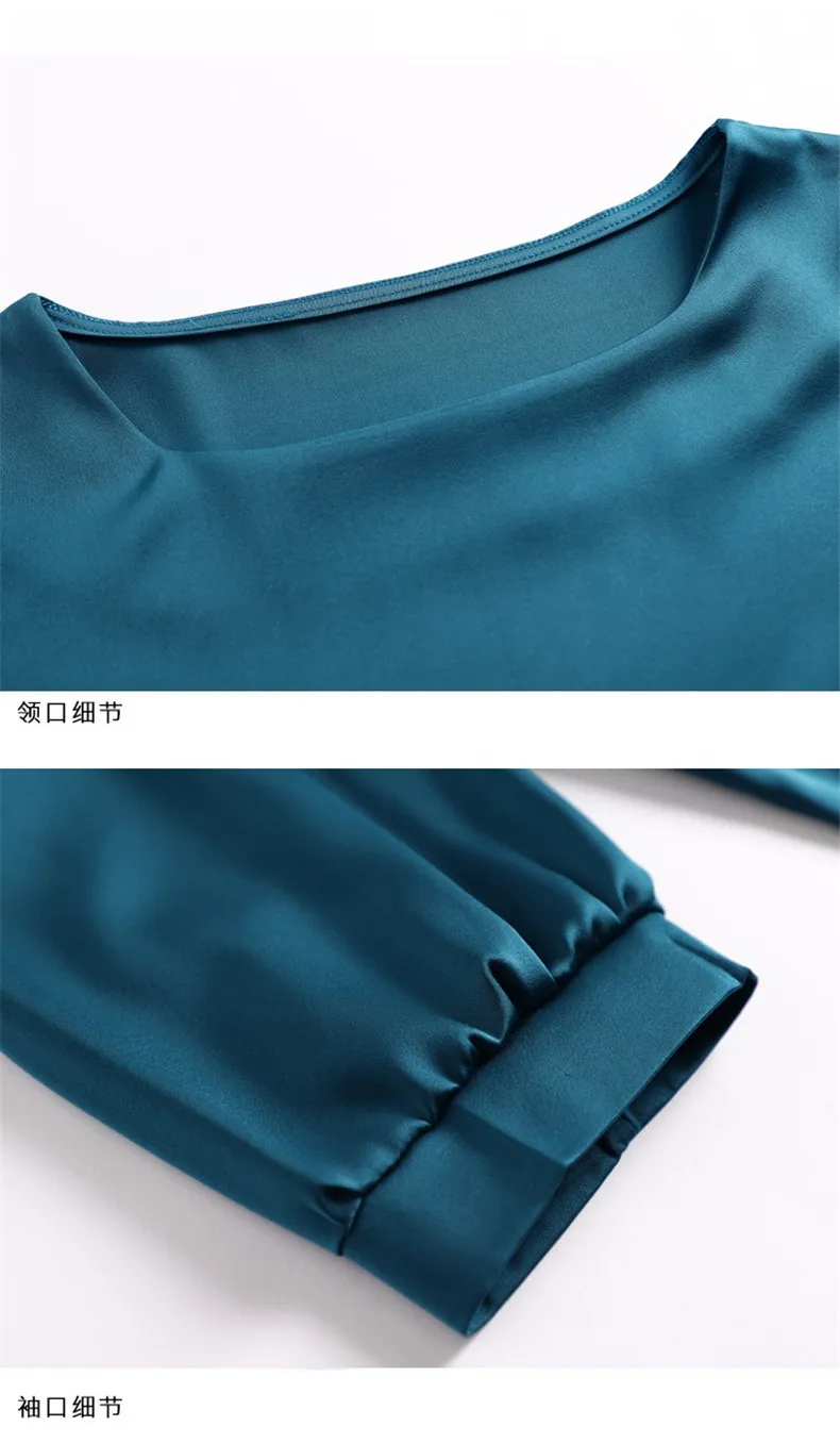 Silk Shirts Women nine quarter Sleeve Shirts Women Satin Clothing Shirt Office Lady Solid Silk Blouse 2026 Fashion Top mujer