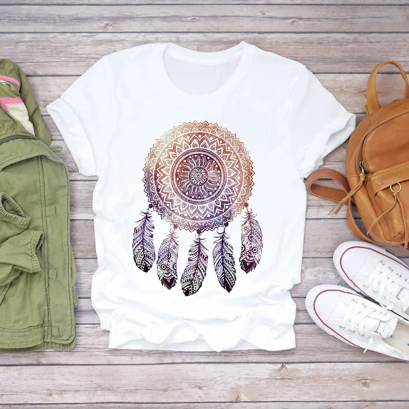 Dreamcatcher Dreamcatcher Crewneck Loose Fashion White T-shirt Women's Short-sleeved Tshirt Tops Oversized T Shirt Tee