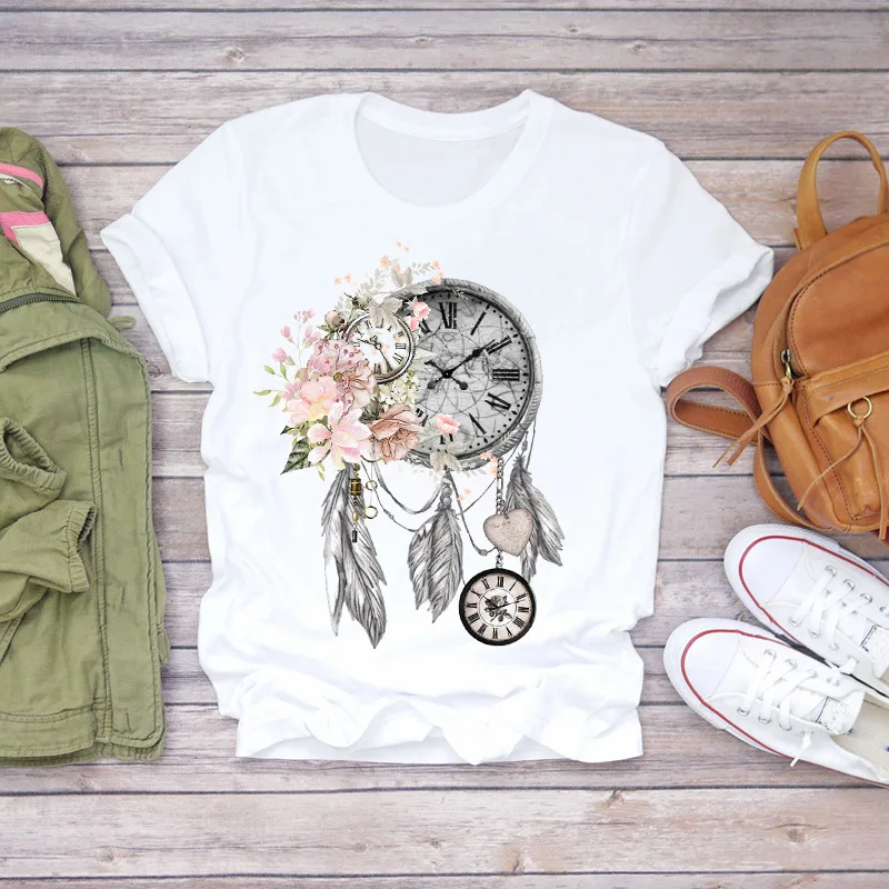 Dreamcatcher Dreamcatcher Crewneck Loose Fashion White T-shirt Women's Short-sleeved Tshirt Tops Oversized T Shirt Tee