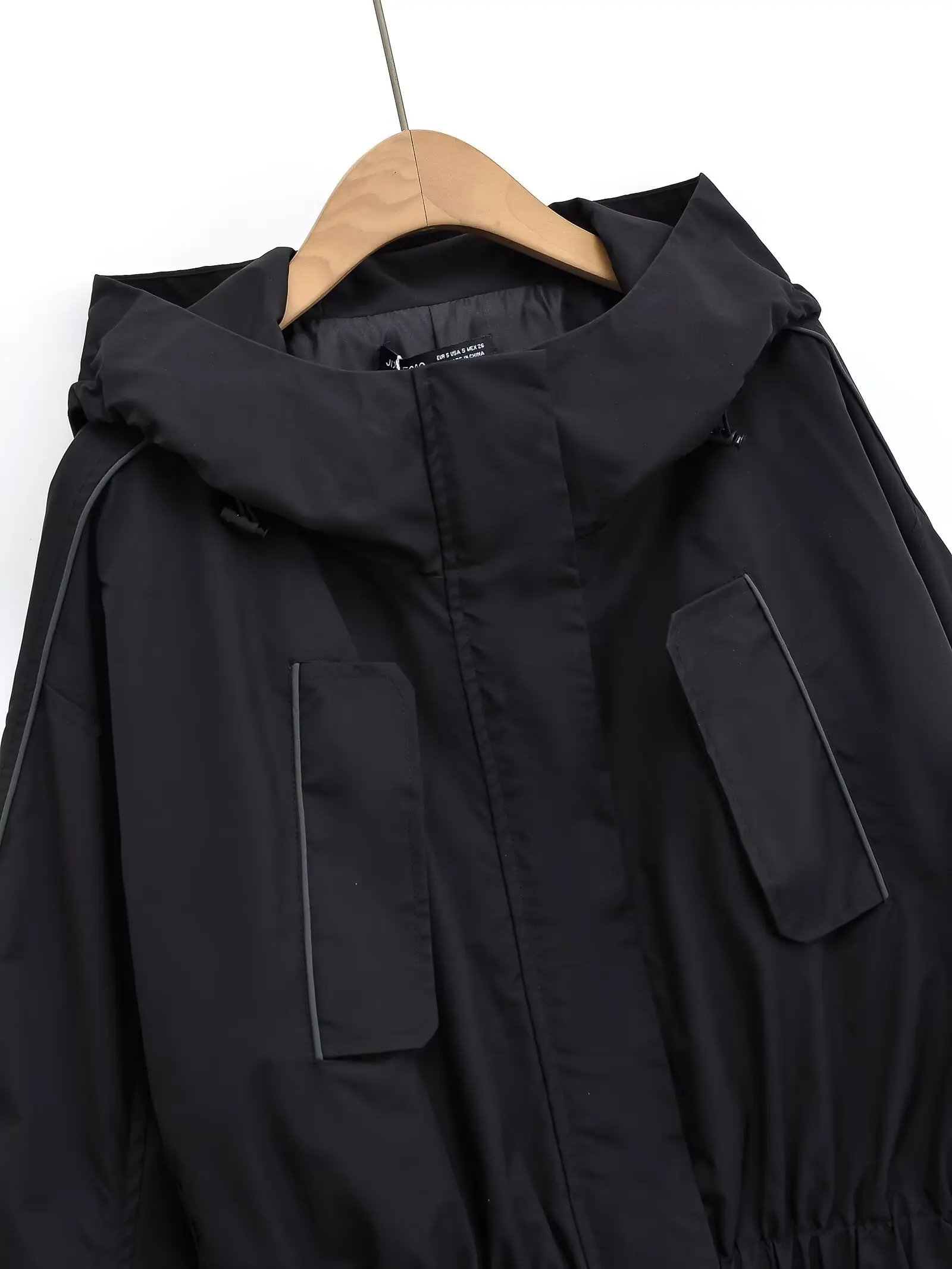 HH 2024 Autumn Women Fashion Hooded Jacket Solid Loose Short Jackets Top Female Vintage Streetwear Woman Coat Trendy