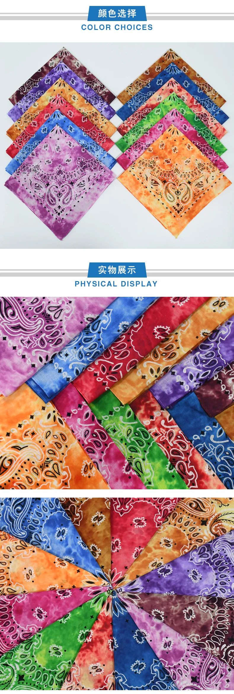 Cotton Tie Dye Cashew Flower Paisley Bandana Hip Hop Outdoor Riding Headscarf Mask Square Scarf Headband Gift For Men Boys Girls