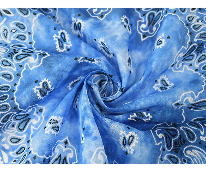 Cotton Tie Dye Cashew Flower Paisley Bandana Hip Hop Outdoor Riding Headscarf Mask Square Scarf Headband Gift For Men Boys Girls