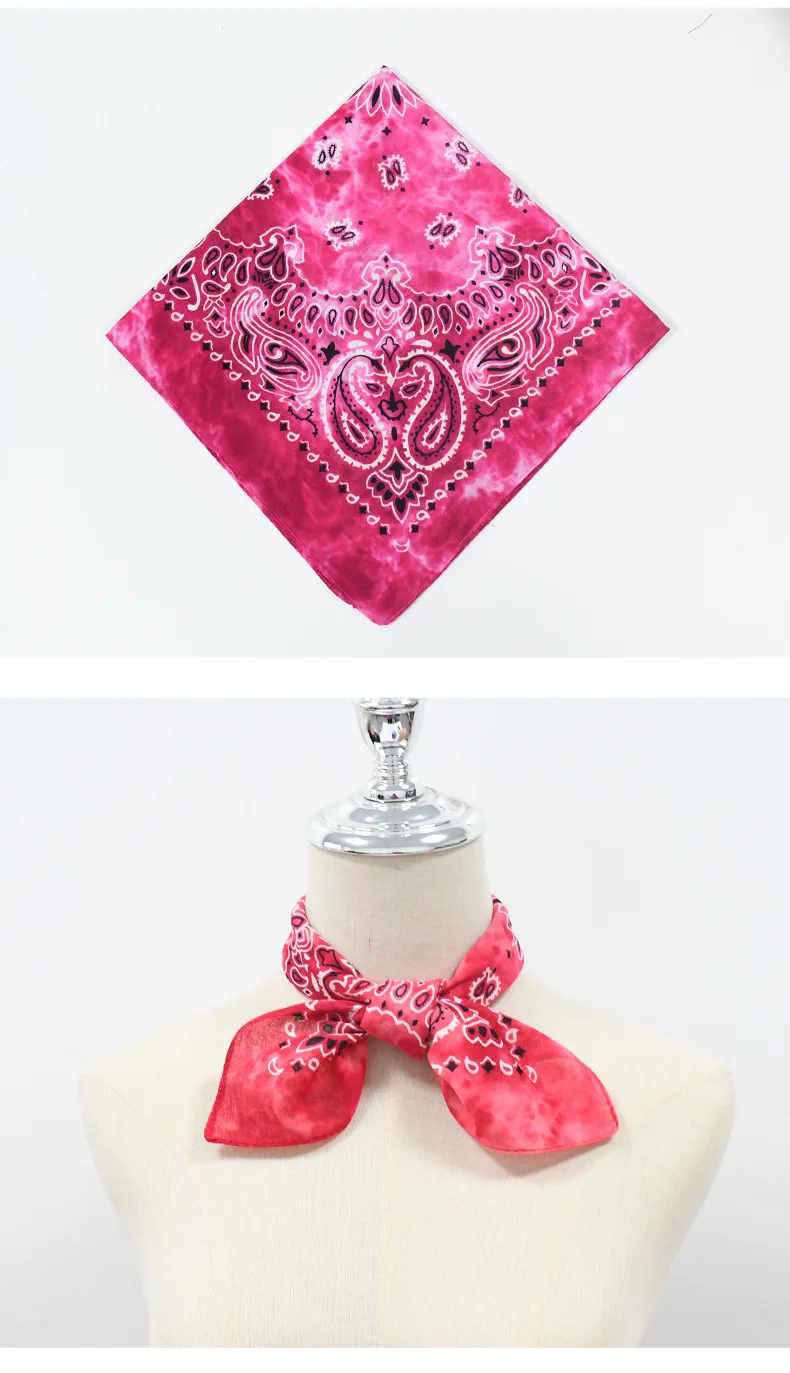 Cotton Tie Dye Cashew Flower Paisley Bandana Hip Hop Outdoor Riding Headscarf Mask Square Scarf Headband Gift For Men Boys Girls