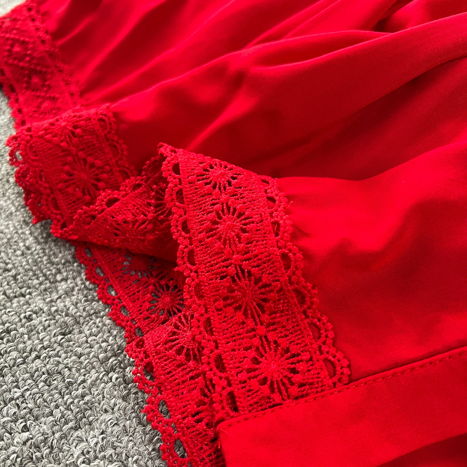 French Vintage Elegant lace PATCHWORK Long Sleeve Bandage Dress A-line Fashion Spring Summer Vestidos Women Dresses