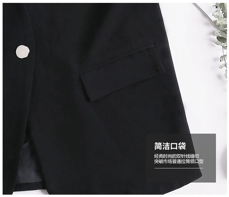 Feminine V-neck Blazer Waistcoat Tops Coat Korean Women Fashion Leisure Suit Vest Outerwear Spring Autumn Ladies Solid Color Sle