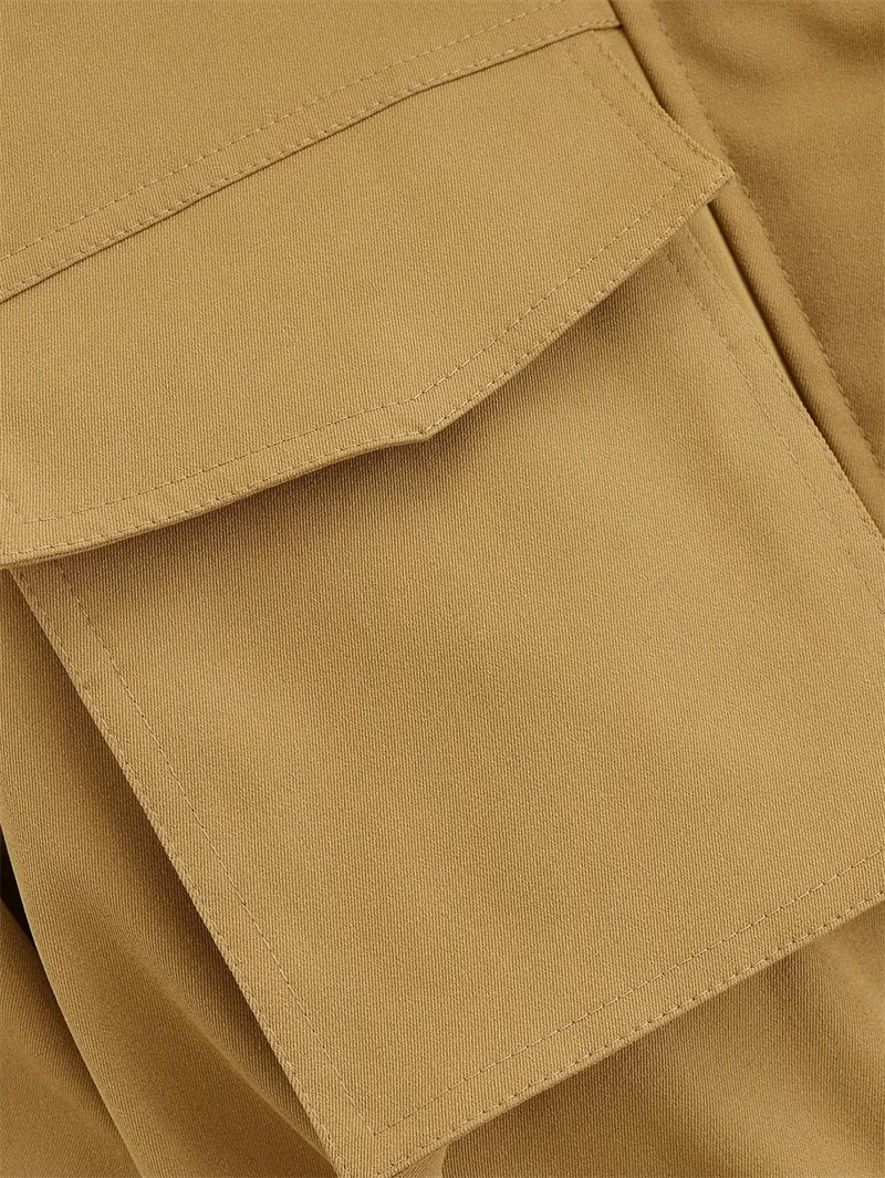 KEYANKETIAN 2024 Autumn/Winter New Women's Short Trench Coat Safari Style Pockets Decoration Zipper High Neck Blazer Outerwear