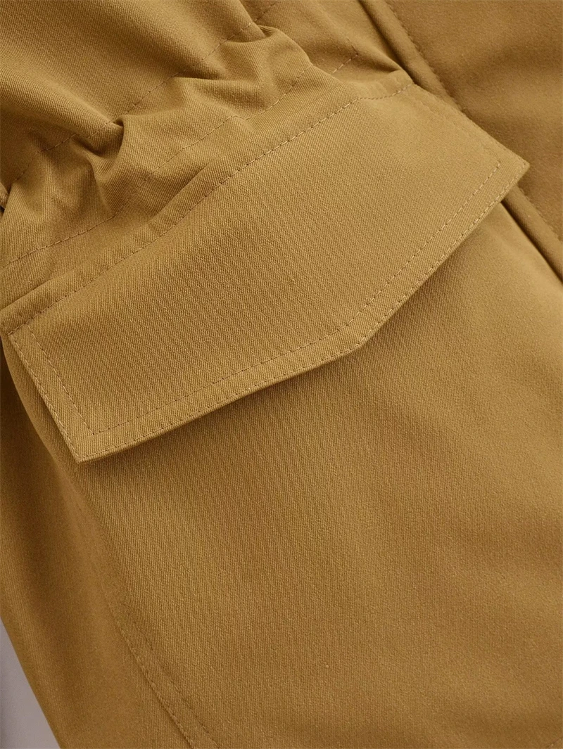 KEYANKETIAN 2024 Autumn/Winter New Women's Short Trench Coat Safari Style Pockets Decoration Zipper High Neck Blazer Outerwear