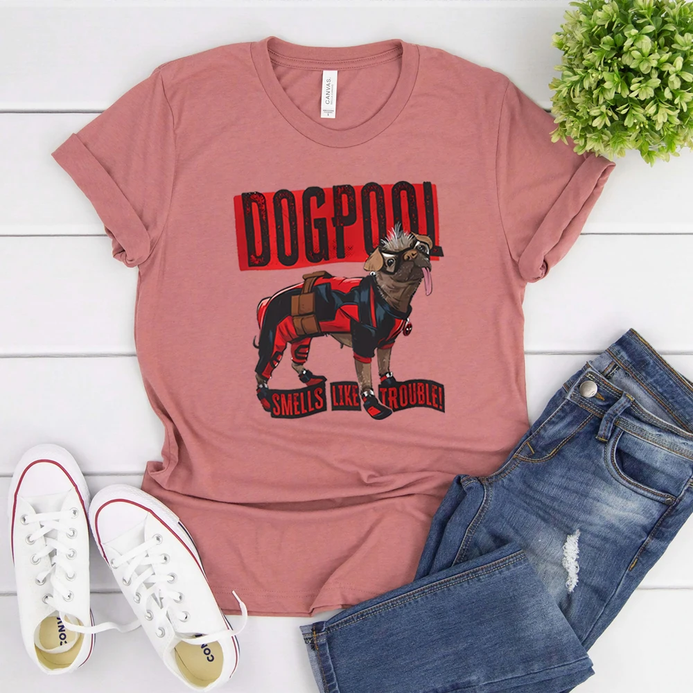 Dogpool T-Shirt Funny Dog Superhero Tee Dead Pool and Wolverine Inspired Tee Retro Wade and Logan Shirt Cute Y2k Dog Lover Shirt
