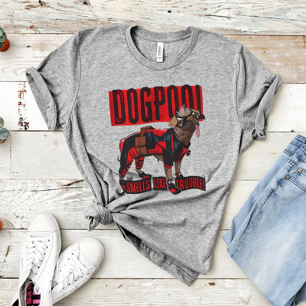Dogpool T-Shirt Funny Dog Superhero Tee Dead Pool and Wolverine Inspired Tee Retro Wade and Logan Shirt Cute Y2k Dog Lover Shirt