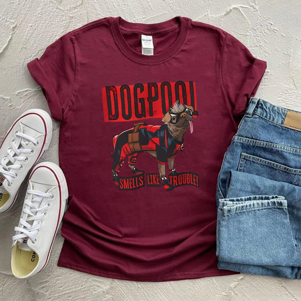 Dogpool T-Shirt Funny Dog Superhero Tee Dead Pool and Wolverine Inspired Tee Retro Wade and Logan Shirt Cute Y2k Dog Lover Shirt
