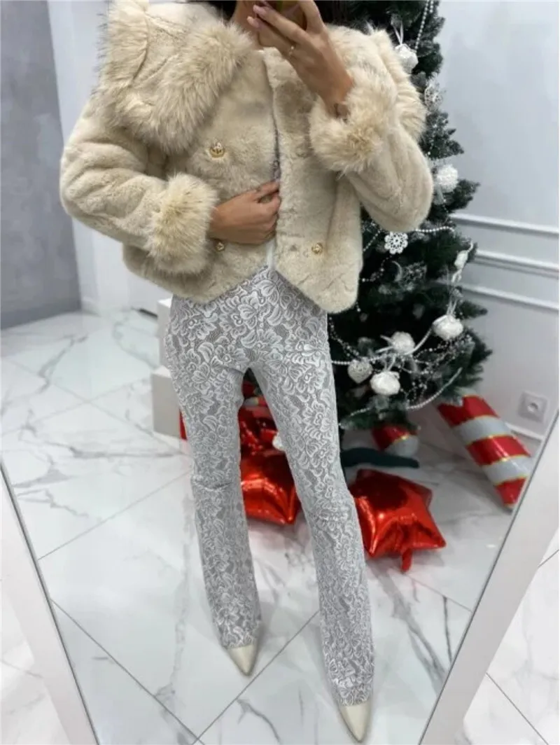 Mozision Lace Print Long Sleeve Jumpsuits Women Overalls Fashion Autumn Winter New Two Layer O Neck Slim Fit Sexy Jumpsuits