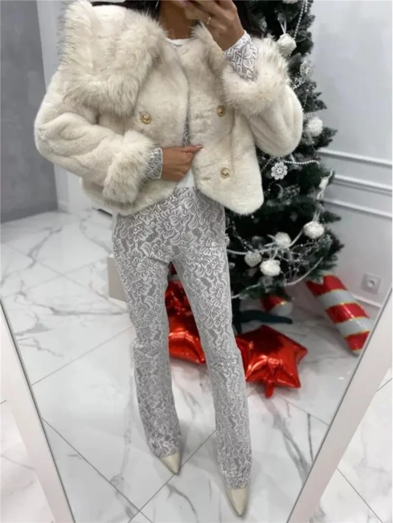 Mozision Lace Print Long Sleeve Jumpsuits Women Overalls Fashion Autumn Winter New Two Layer O Neck Slim Fit Sexy Jumpsuits