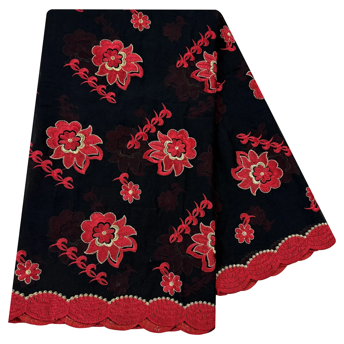 100% Cotton Fabric Rayon Cotton Thread Eembroidered Scarf High Quality African Women Hijab Muslim Scarf Dubai Excellent Style