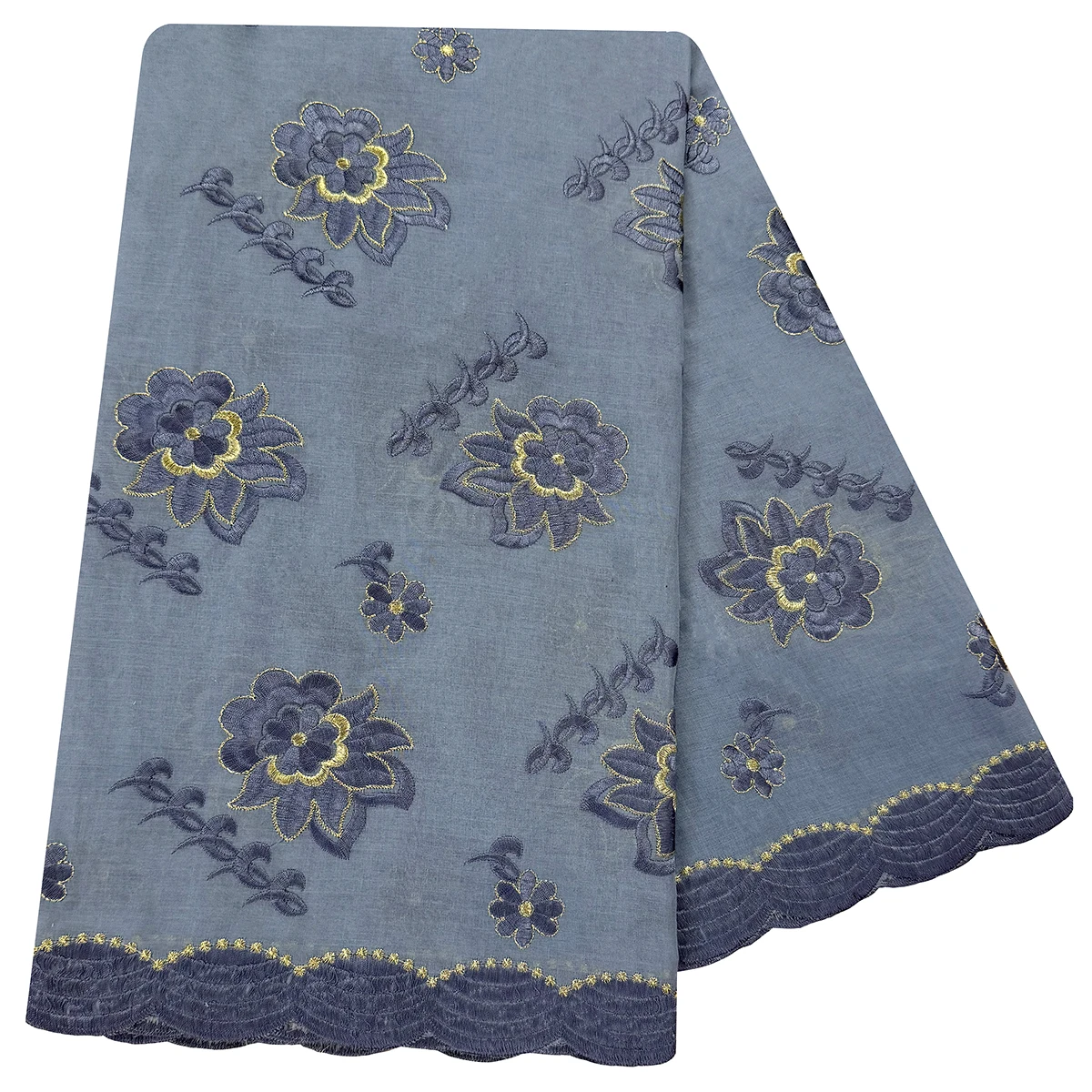 100% Cotton Fabric Rayon Cotton Thread Eembroidered Scarf High Quality African Women Hijab Muslim Scarf Dubai Excellent Style