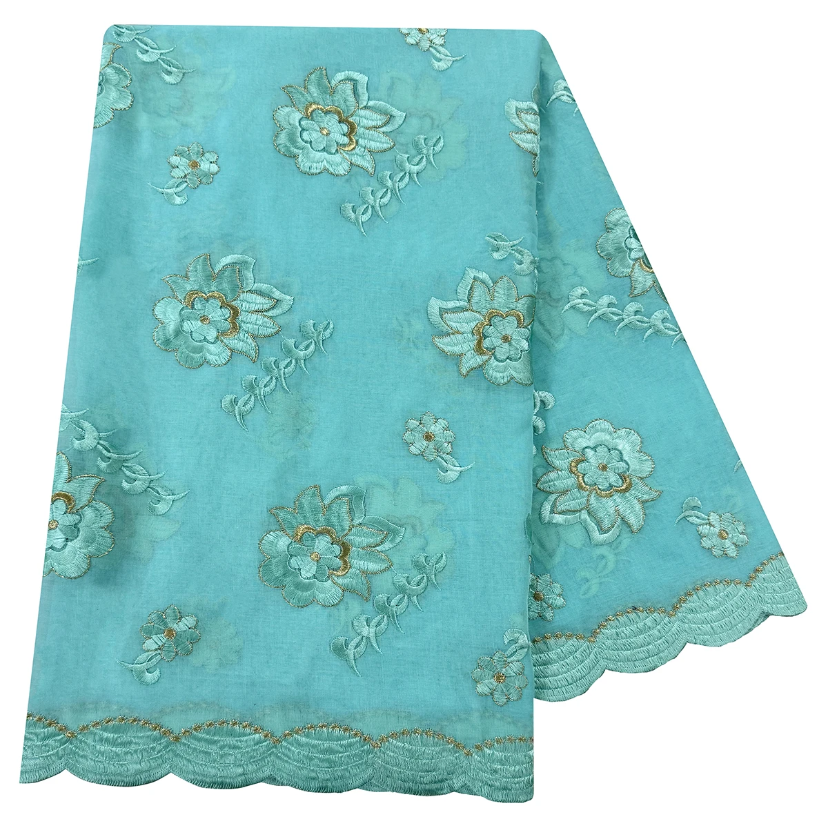 100% Cotton Fabric Rayon Cotton Thread Eembroidered Scarf High Quality African Women Hijab Muslim Scarf Dubai Excellent Style