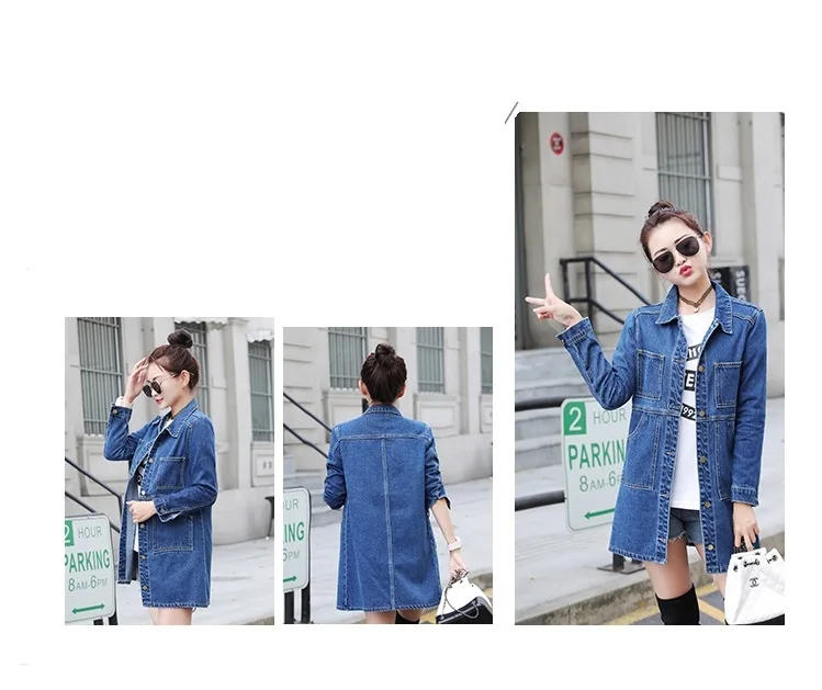 2026 New Spring Autumn Denim Windbreaker Coat 6XL Korean Slim Long-sleeve Jeans Jacket All-match Casual Female Denim Outwear Top