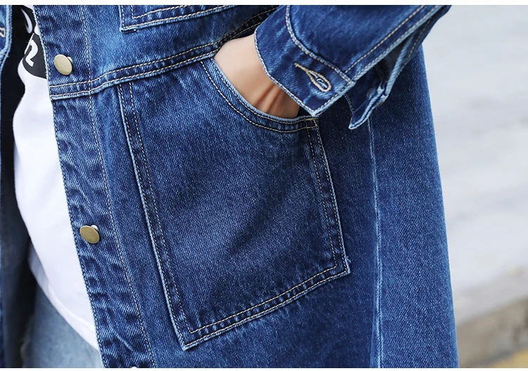 2026 New Spring Autumn Denim Windbreaker Coat 6XL Korean Slim Long-sleeve Jeans Jacket All-match Casual Female Denim Outwear Top