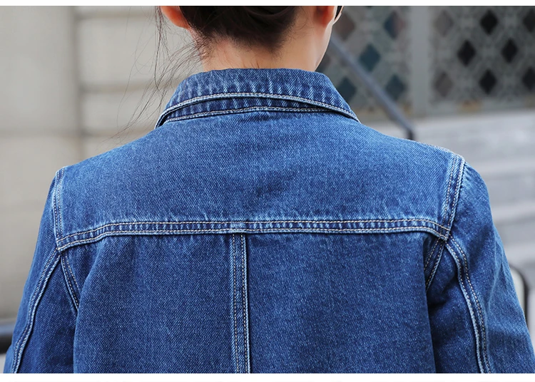 2026 New Spring Autumn Denim Windbreaker Coat 6XL Korean Slim Long-sleeve Jeans Jacket All-match Casual Female Denim Outwear Top