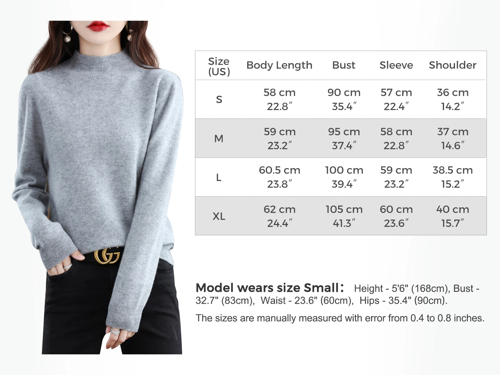 100% Merino Wool Cashmere Sweater Women Knitted Sweater Turtleneck Long Sleeve Pullovers Autumn Winter Clothing Warm Jumper Tops
