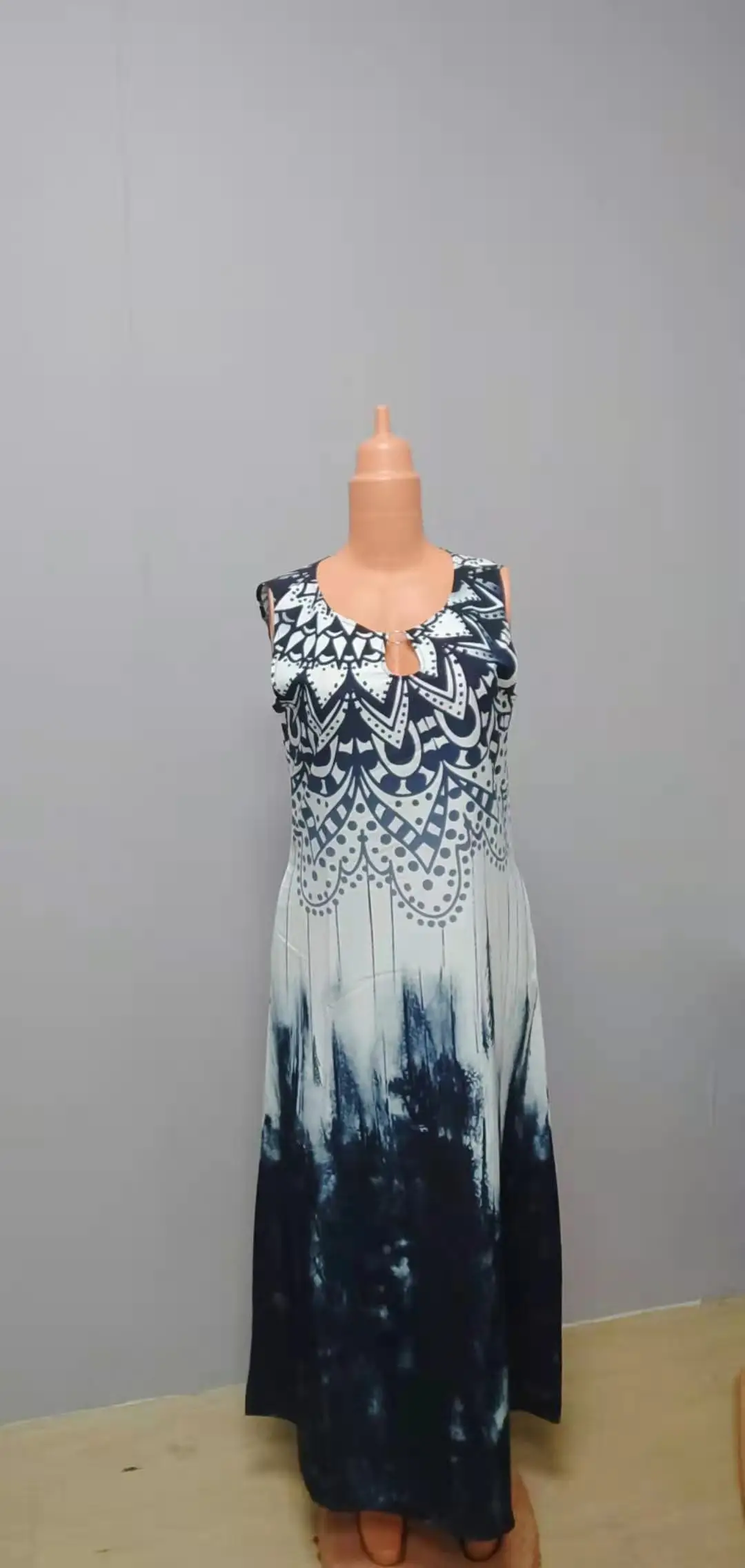 Women New Loose Floral Vintage Hole Ruffles Befree Big Large Dress Large Big Summer Camis Party Elegant Maxi Dresses