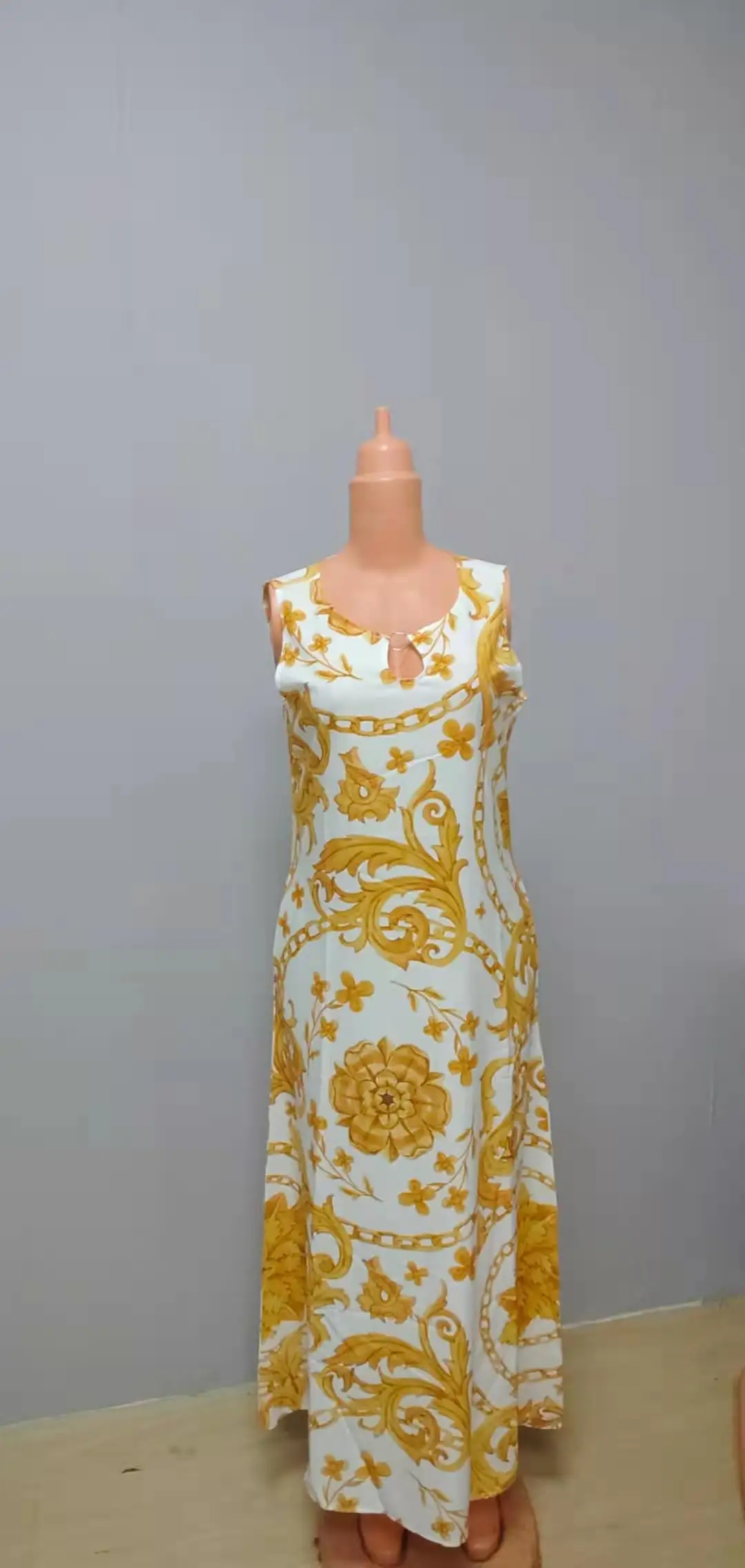 Women New Loose Floral Vintage Hole Ruffles Befree Big Large Dress Large Big Summer Camis Party Elegant Maxi Dresses