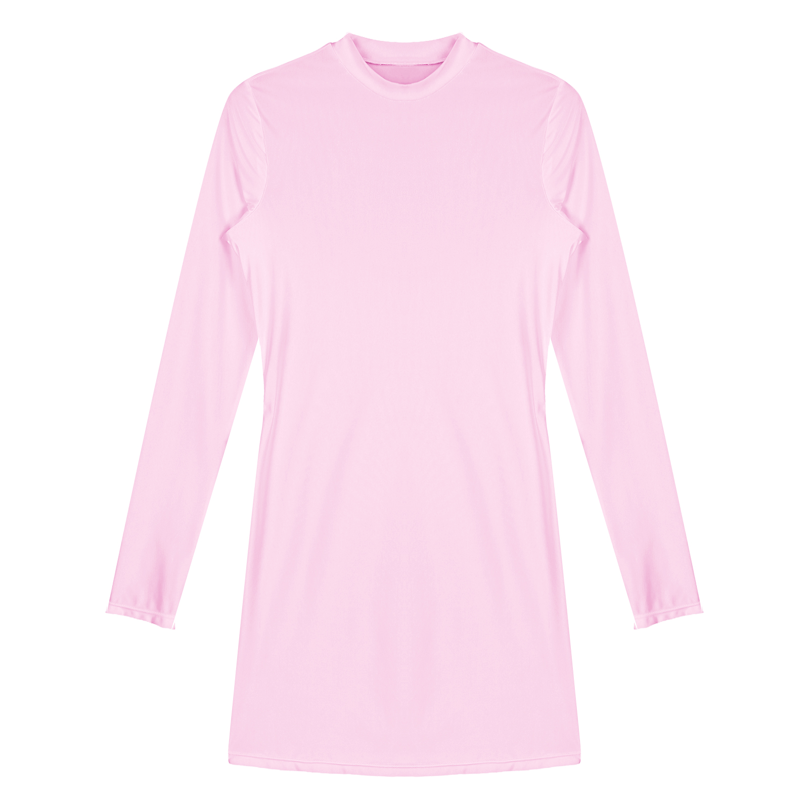 Women Oil Bodycon Dress Smooth Stretchy Tight Party Dress Female Sexy Envening Dresses Glossy Long Sleeve Bodycon Dress Clubwear