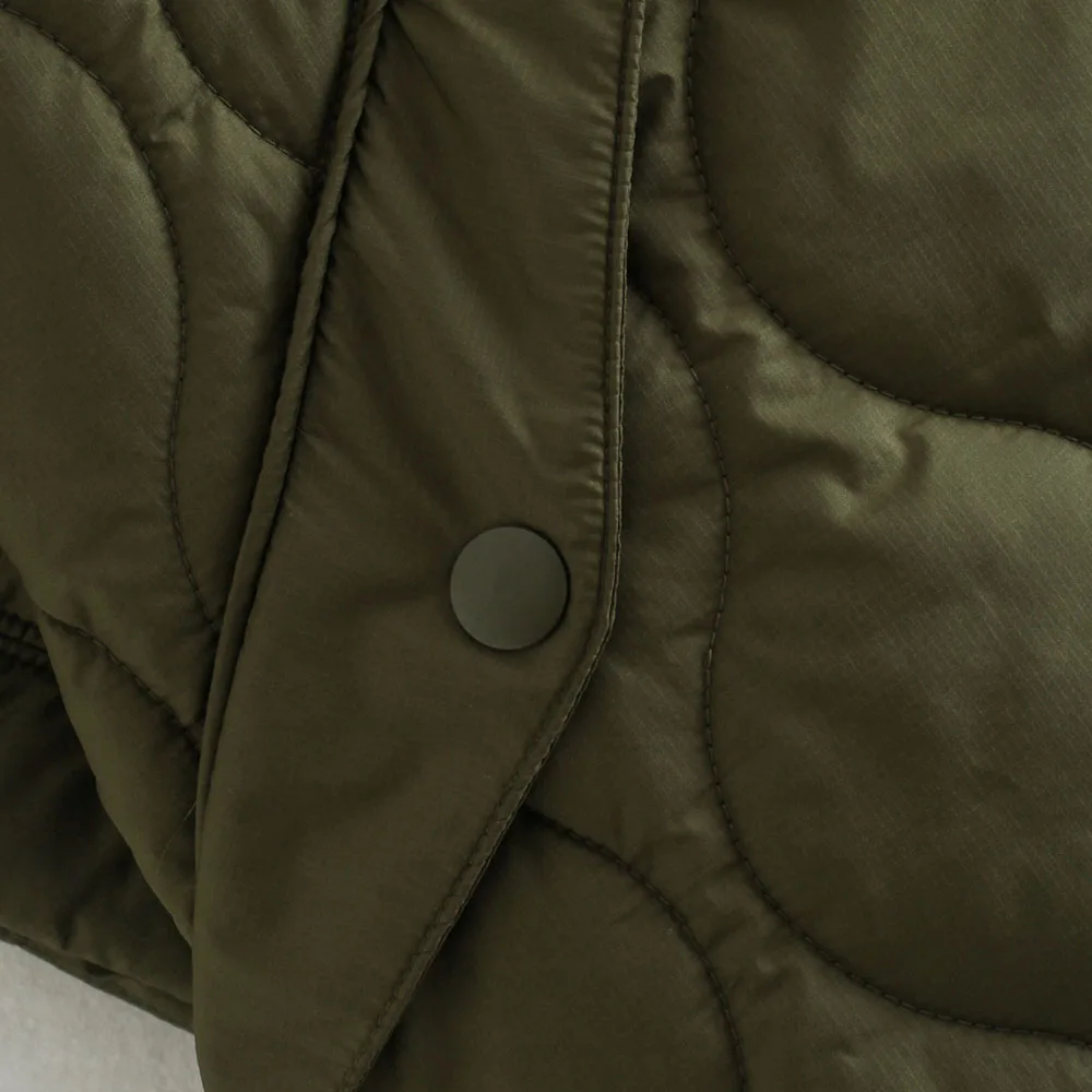 XEASY Women Jacket Capes And Poncho Autumn Woman Clothes Solid Quilted Coats Zippers Cardigan For Women Casual Oversized Jacket