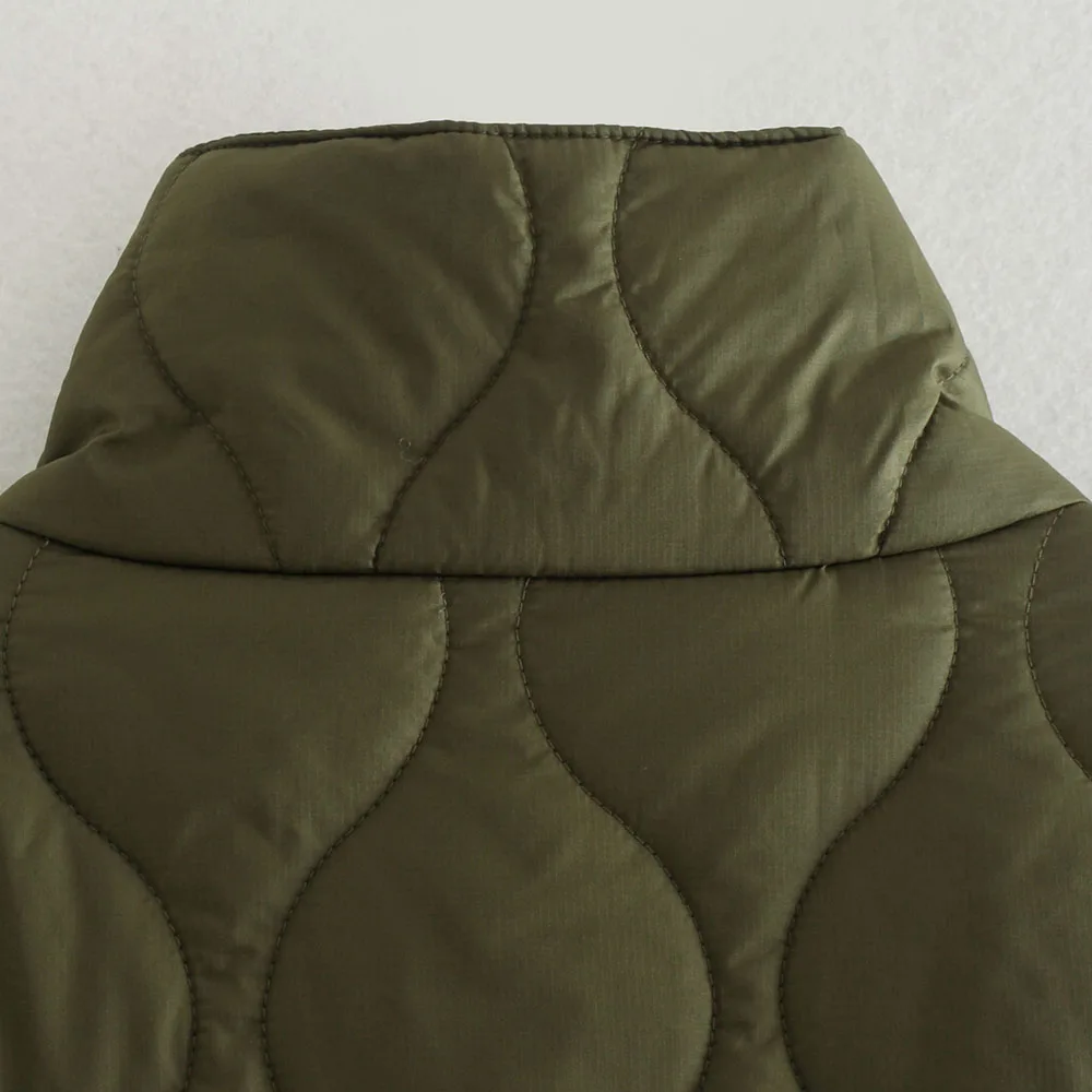 XEASY Women Jacket Capes And Poncho Autumn Woman Clothes Solid Quilted Coats Zippers Cardigan For Women Casual Oversized Jacket