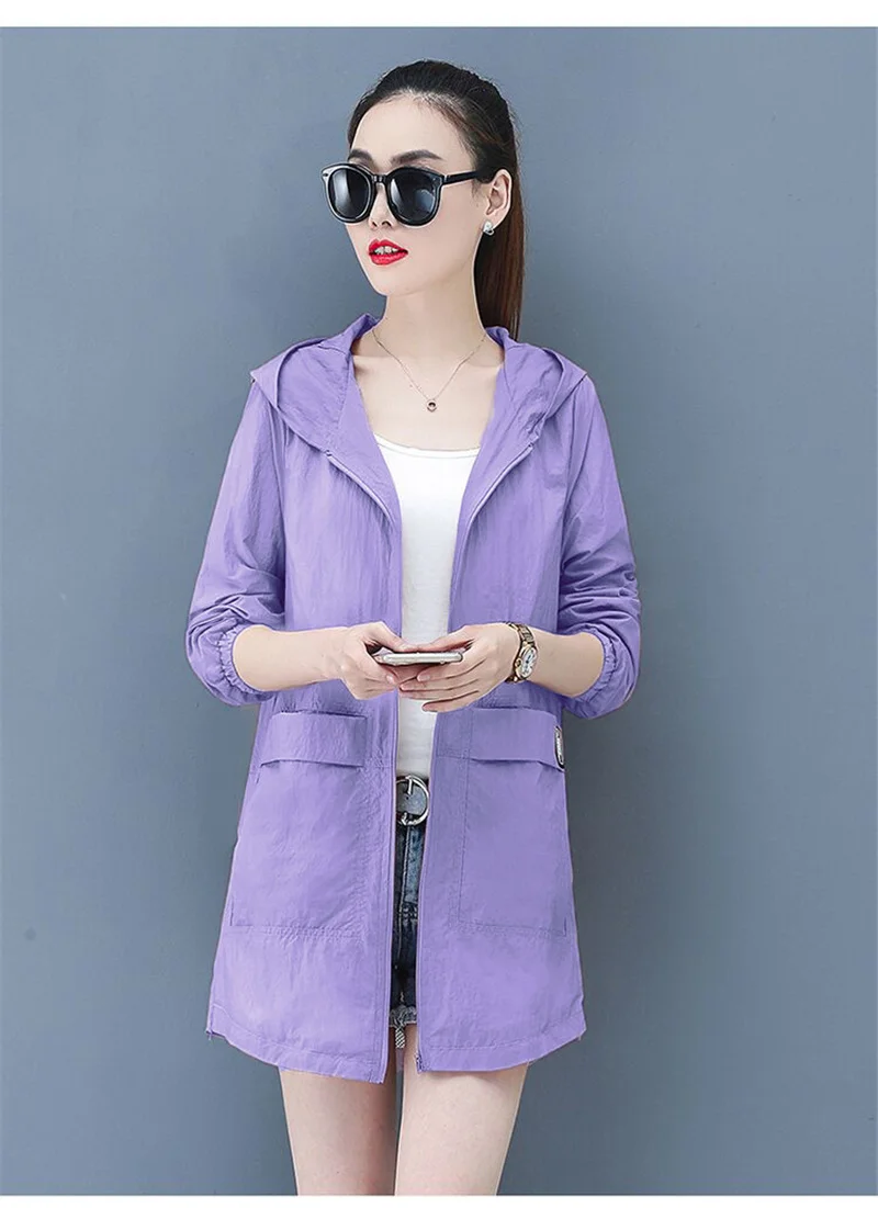 Loose Summer Sun Protection Clothing Women Thin Coat Anti-UV Breathable Outdoor Summer Jacket Female Tops Hooded 320
