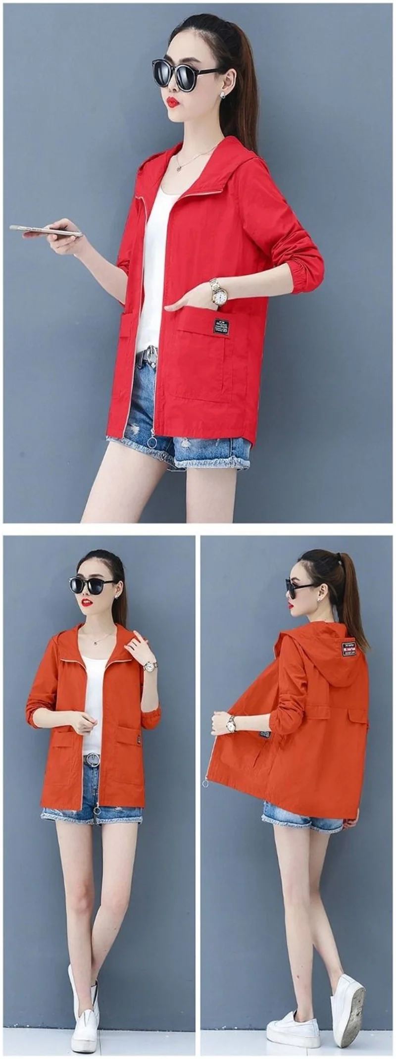 Loose Summer Sun Protection Clothing Women Thin Coat Anti-UV Breathable Outdoor Summer Jacket Female Tops Hooded 320