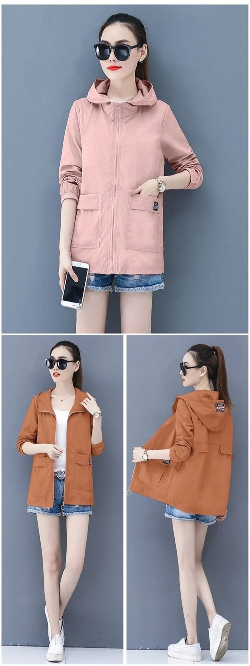 Loose Summer Sun Protection Clothing Women Thin Coat Anti-UV Breathable Outdoor Summer Jacket Female Tops Hooded 320